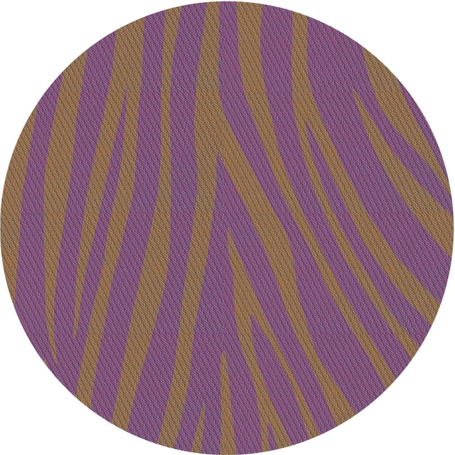 Ahgly Company Tapis d'Intérieur Rond Lavable en Machine Transitionnel Framboise Violet, 8 Pieds Rond