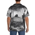thumbnail image 7 of Goofa 60s Black White Western Cowboy Printed Men's Casual Short-sleeved Shirt,Lightweight Breathable Button-down,Summer Casual men's top,Versatile Fashion shirt-3X-Large, 7 of 7
