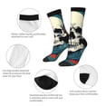 thumbnail image 3 of Daiia Modern Hip-Hop Skull Print Crew Socks – Soft Breathable Long Socks for Men & Women, Moisture-Wicking & Comfortable Daily Wear Socks, One-Size Fits Most (US 5-11), 3 of 6