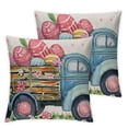 thumbnail image 2 of TIAOTIAOHOU Easter Throw Pillow Covers Set of 2 Easter Pillow Covers Pink Easter Bunny Egg Flower Truck Cushion Covers Pillow Cases for Home Outdoor Sofa Couch Decoration, 2 of 6
