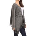 thumbnail image 4 of Sakkas Isenia Cardigan Open Front Kimono Long Sleeve Embroidered Top Blouse Lace - Grey - One Size Regular, 4 of 5