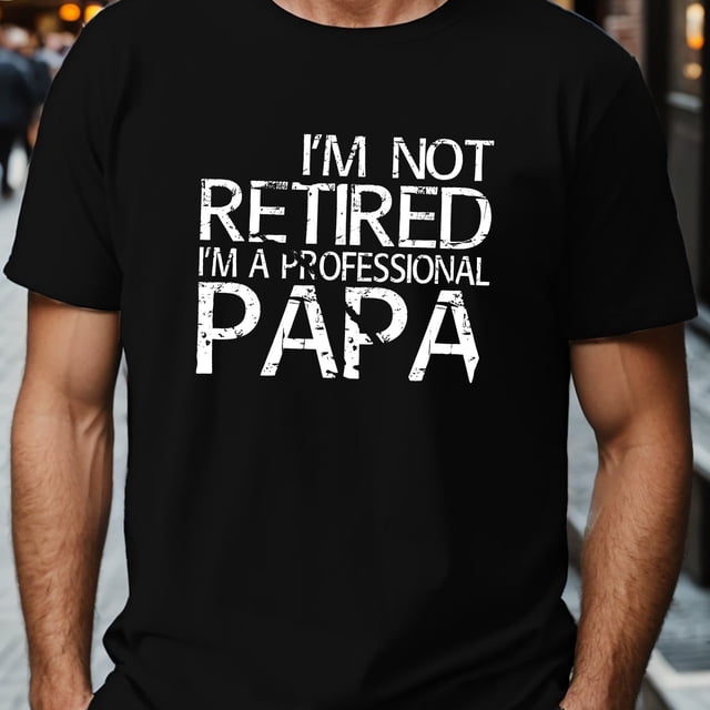 T-shirt Fantaisie pour Homme avec Imprimé de Lettres « PAPA », T-shirt Décontracté et Tendance, Style de Rue, Manches Courtes, Col Rond