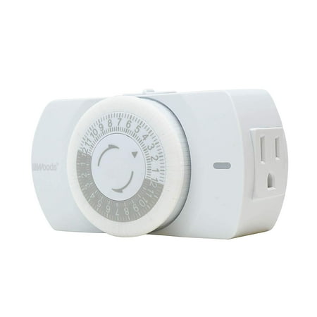 

Woods 50103WD Indoor 24-Hour Heavy Duty Mechanical Timer 1 Grounded Outlet Standard Body