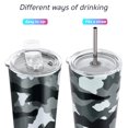 thumbnail image 2 of Stainless Steel Vacuum Insulated Tumbler - THILY Travel Mug 26 oz Coffee Cup with 2 Lids and Straws, Splash Proof, Keep Iced Drinks Cold, Camo, 2 of 5