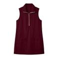 thumbnail image 6 of Women's Sleeveless Stand Collar Mini Dress Zip Up Loose Shift Dress Y2k Casual Street Short Dress Summer Sundress with Pockets Wine, 6 of 6