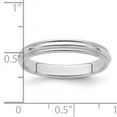 thumbnail image 2 of 925 Sterling Silver Rhodium-plated 3mm Half Round Milgrain Band Ring Size 10.5, 2 of 6
