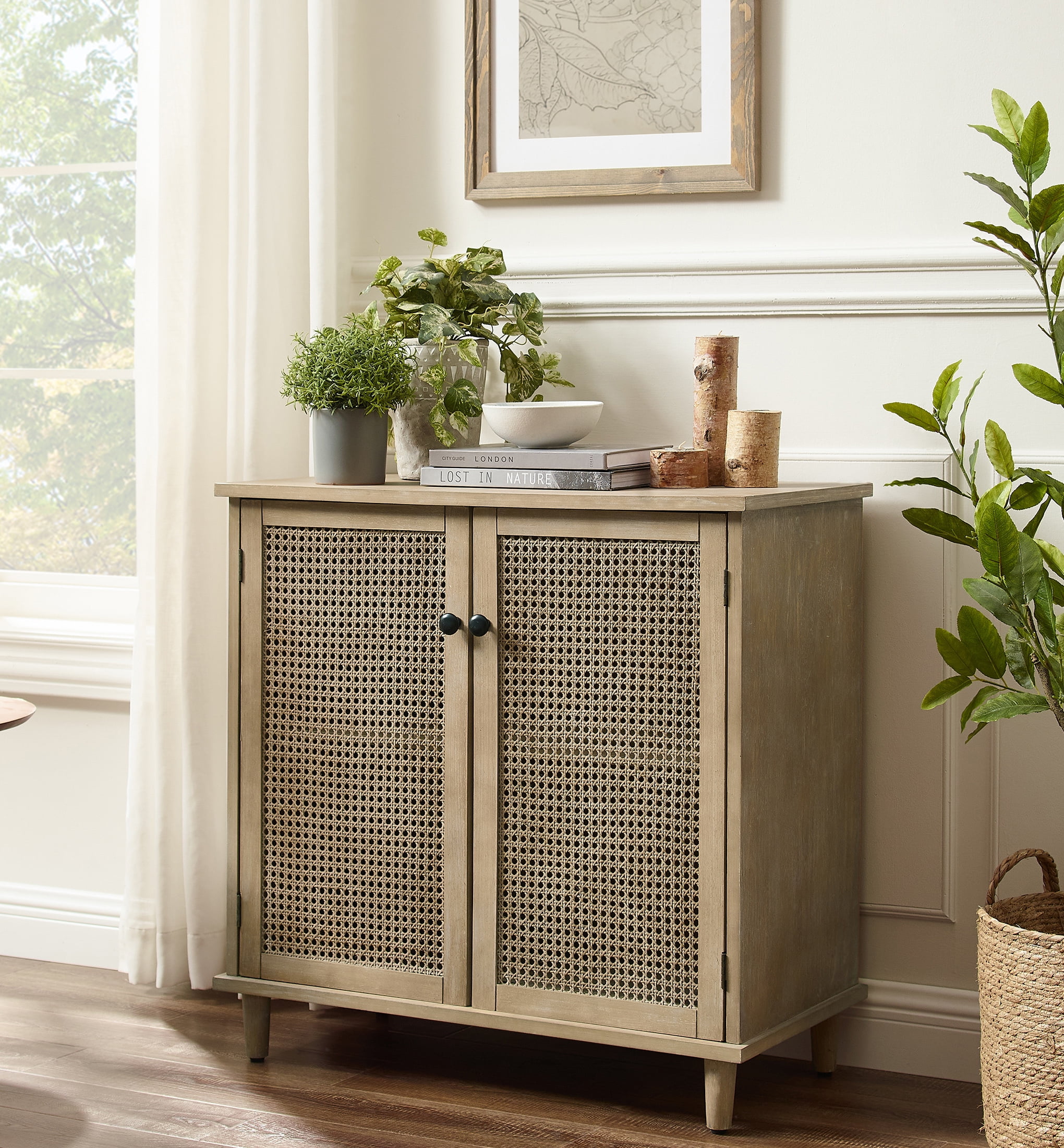 キャビネット・サイドボード Cane Weave Rattan Cabinet キャビネット