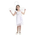 thumbnail image 6 of QUOTAY Girls Outfits Angel for Fancy Dress Party School Play and Kindergarten Performance Elegant White Dress Ages 5 to 13 Z02_White,11-13 Years, 6 of 6