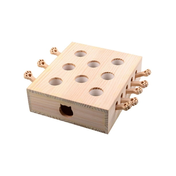 Juguetes divertidos para gatos Whack Pet Supplies, con 8 agujeros, caja de laberinto, accesorios de caza, forma de ratones