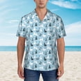 thumbnail image 4 of Balery Black White Gray Rabbit Print Men's Hawaiian Shirts Short Sleeve Beach Shirt Relaxed Fit Vacation Button Down Shirts-X-Large, 4 of 9
