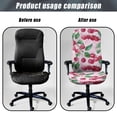 thumbnail image 4 of POLERO Anti-Dust All-in-One Computer Office Chair Covers, Cherries Pattern Elastic Cloth Anti Stain Desk Office Chair Protector Cover for Home Office Home Study, 4 of 7