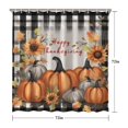 thumbnail image 5 of Pumpkin Sunflower Happy Thanksgiving Shower Curtains,Reusable Show Curtain with Hooks Friendly Polyester Fabric Curtains for Thanksgiving Day Fall Party Home Decor, 5 of 5