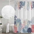 thumbnail image 4 of Shower Curtain Bathroom Set Summer Ocean Conch Coral Shell Waterproof Fabric Shower Curtains with Grommets&Hooks, Coastal Starfish Seagrass Privacy Bath Curtain for Bathtub 48x72in, 4 of 9