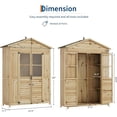 thumbnail image 6 of SOLLED Patio Storage Shed Wooden, Outdoor Cabinet with Weather-Resistant Roof & 6 Movable Shelves, Garden Tool Organizer with Anti-Tip Safety, 6 of 6