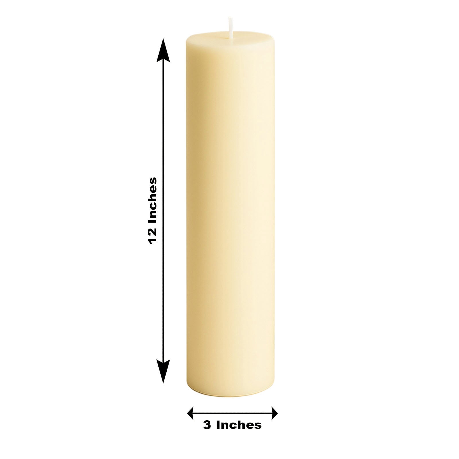 Efavormart 6-Pack Unscented Pillar Candles – Dripless 3"x12" Ivory Paraffin Wax with Smokeless Cotton Wicks, Clean & Long-Lasting 120-Hour Burn