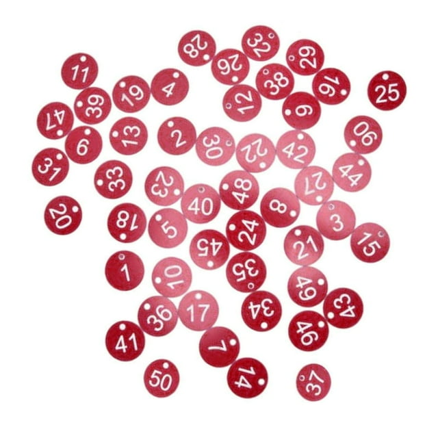 100x Protable Number Tag Number 1-100 for Hotel Warehouse Dormitory Keys red+white word