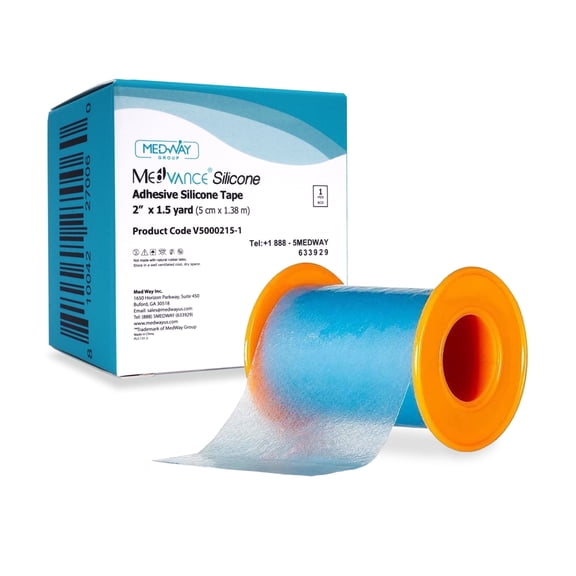 MedVance Silicone Tape 2" Wide Soft with Perforation and Cuttable (1 Pack, 1.5 Yards)