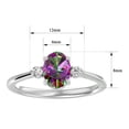 thumbnail image 5 of SuperJeweler 1 1/3 Carat Oval Shape Mystic Topaz and Two Diamond Ring In Sterling Silver For Women, 5 of 6