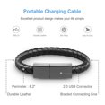 thumbnail image 4 of Reemplazo para Android Pulsera tejida de cuero sintético Cable de datos Cable de carga Muñequera de carga trenzada Inevent EL1679-03, 4 of 7