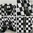 thumbnail image 5 of LZCKDPX Y2K Aesthetic Checkered Backpack with Kawaii Pendant Checkerboard Backpack Cute Preppy Laptop Backpack Light Rucksack,Black,1, 5 of 7