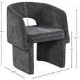 thumbnail image 3 of Meridian Furniture Emmet Black Chenille Fabric Dining Chair / Accent Chair, 3 of 9
