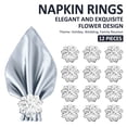 thumbnail image 3 of 12PCS Napkin Rings w/ Hollow Out Flower Napkin Holder Adornmen Stainless Steel, 3 of 15