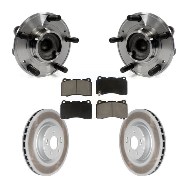 Transit Auto Front Hub Bearing Assembly Coated Disc Brake Rotors and Ceramic Pads Kit for Car Hyundai Genesis Coupe KBB-121504