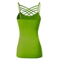 thumbnail image 3 of URBAN DAIZY Women's Seamless Triple Criss Cross Front Cami Top Lattice Strappy Tank Spaghetti Strap Camisole Undershirt A33_6660 Green 1X/2X, 3 of 7