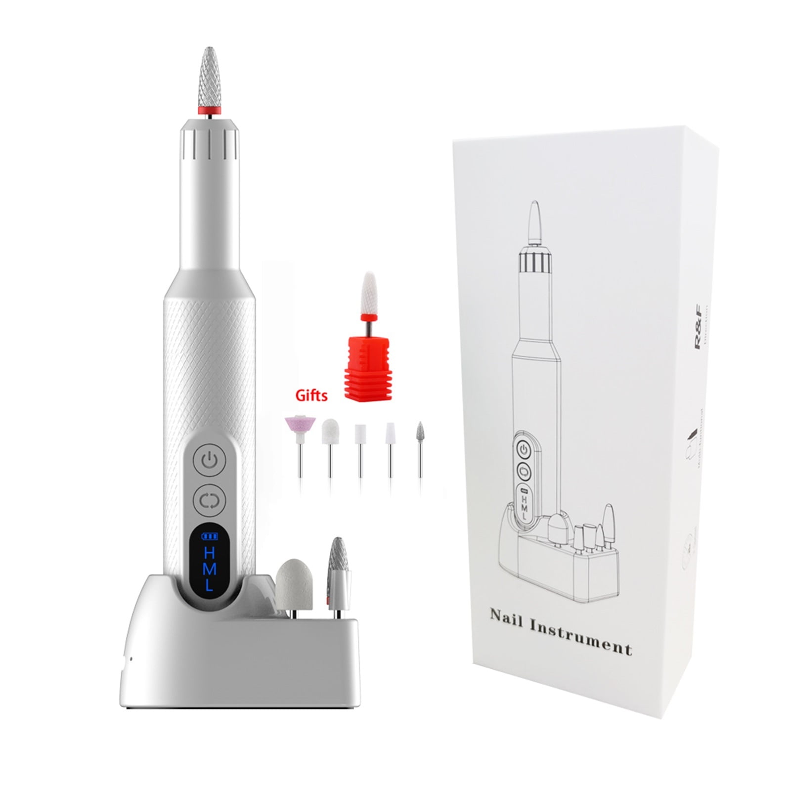 Wireless Nail Drill Machine, 18000 RPM Electric Manicure Machine, Portable Nail Lathe Milling Cutter For Manicure Pedicure Salon