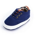 thumbnail image 4 of Bnwani Casual Shoes For Children Infant Girl Newborn Canvas Shoes Baby Boys Soft-Soled Casual New Shoes Dark Blue Size 0-6 M, 4 of 8