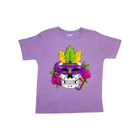 

Inktastic Mardi Gras Skull with Masquerade Mask Gift Toddler Boy or Toddler Girl T-Shirt