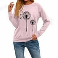 thumbnail image 3 of Hvot&aat Womens Dandelion Sweatshirt Round Neck Loose Long Sleeve Pullover Tops Casual Pullover, 3 of 4