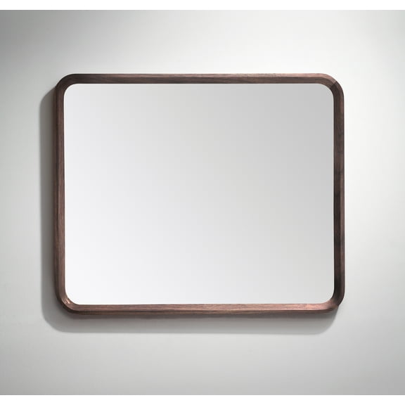 Bathroom Mirror Vela 36" Dark Walnut Modern Style