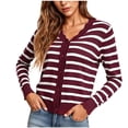 thumbnail image 3 of Cardigan Sweaters For Women V-Neck Long Sleeve Casual Fashion Knitted Button Cardigan Sweaters Tops, 3 of 8