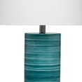 thumbnail image 3 of Benjara Ceramic Table Lamp with Swirling Pattern, White and Blue, 3 of 5