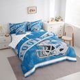 thumbnail image 3 of jejeloiu American Rugby Football 7 Pieces Bedding Comforter Set,Gray Sport Hemet Full Bedding Set For Kids Reversible, 3 of 8