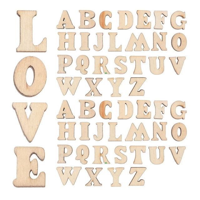 HEATSHAKING 200Pcs Wood Letters for Crafts Plain Surface Letter Decor Children Parents Craft Enthusiasts