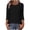 Black1, variant on UAMVSH 3/4 Sleeve Tops for Women Comfy Crewneck Pleated Blouse Trendy Casual Loose Tee Shirts Spring Summer Clothes