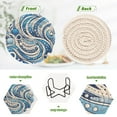 thumbnail image 4 of Blue White Partern 6 Pcs Drink Coasters with Holder Absorbent Coasters Woven Coasters for Drinks Table Desk Protection Home Decor, 4 of 7