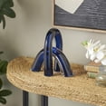 thumbnail image 2 of 9", 5"H Blue Glass Arch Abstract Sculpture with Clear Accents, by DecMode (2 Count), 2 of 11