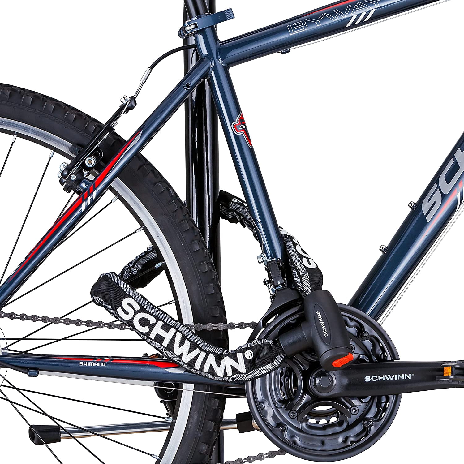 Schwinn Bike Locks Heavy Duty Anti Theft, Lock for Outdoor Equipment and Bicycle Security Level 4/Key Lock 3 Foot/8mm Chain