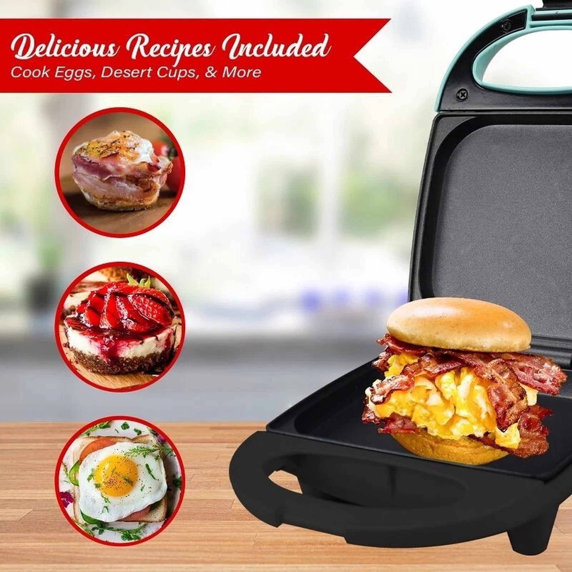 Brentwood 3 in 1 Breakfast Maker Cooker Egg Bites, Omelets, Breakfast Sandwiches