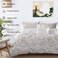 thumbnail image 3 of 3 Piece Farmhouse Flower Duvet Cover Set Queen Size, Microfiber Comforter/Quilt Cover with Corner Ties and 2 Pillowcases, Botanical Vintage Grey Leaf Plant All Season Soft Bedding with Zipper Closure, 3 of 8