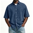 thumbnail image 2 of RongHuan Button Down Shirts for Men Casual Short Sleeve Cotton Shirt Summer Beach Outdoor Tops with Pocket, 2 of 8