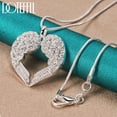 thumbnail image 1 of Dong-collar con colgante de corazón y amor para mujer, de Plata de Ley 925, cadena de serpiente de 16-30 pulgadas, joyería para fiesta y boda, 1 of 2