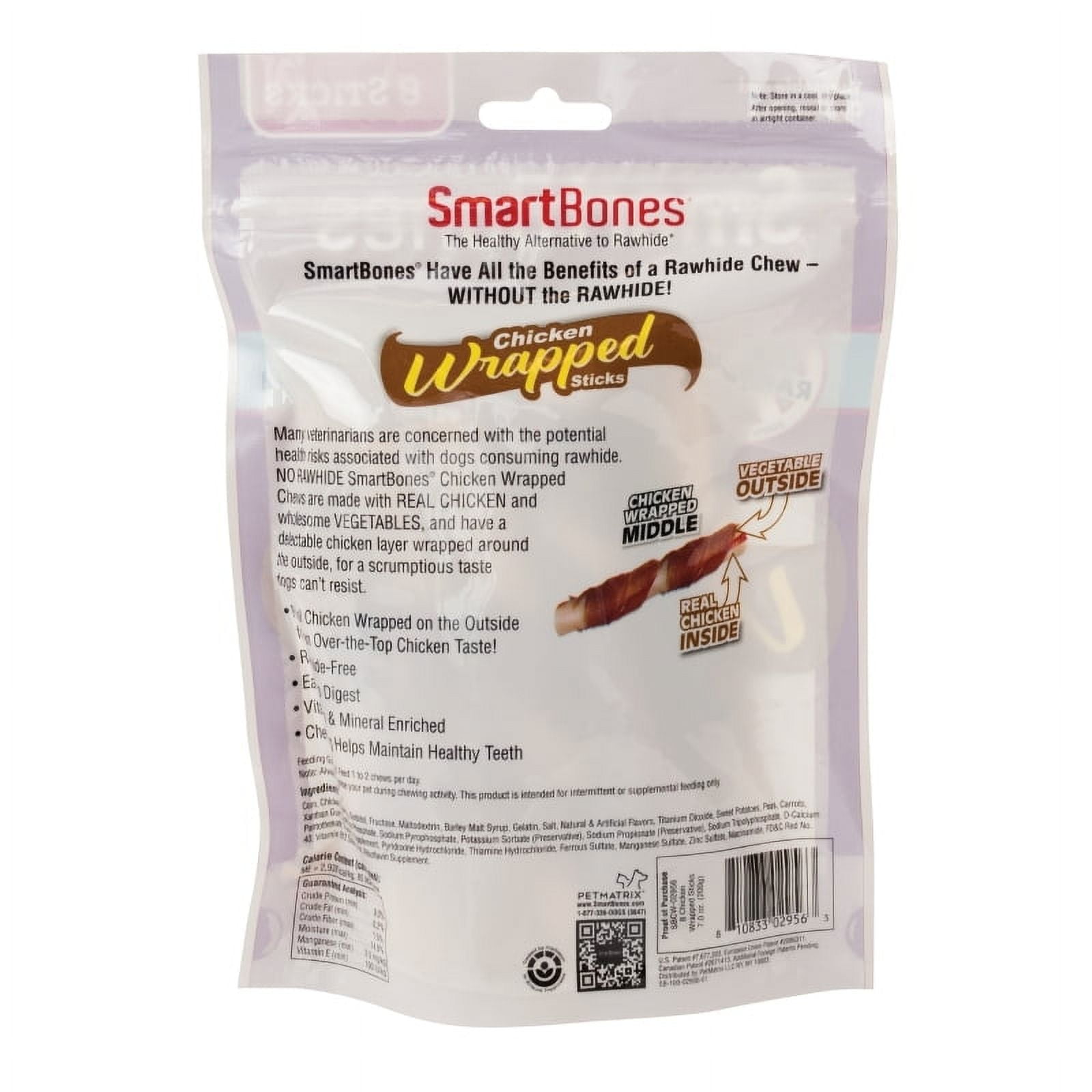 SmartBones Chicken-Wrapped Sticks for Dogs, Rawhide-Free, 8 Treats