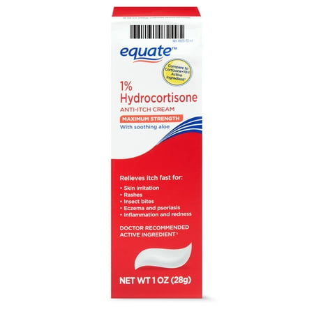 Equate Hydrocortisone 1% Anti-itch Cream with Aloe, temporarily relieves itching ,1 Oz. (681131082495)