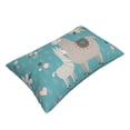 thumbnail image 3 of Naloa Teal Mama Llama Pillowcase, Throw Pillowcase, Wrinkle-Free, Stain-Resistant with Hidden Zipper for Bedroom Sofa - 14"x20", 3 of 9