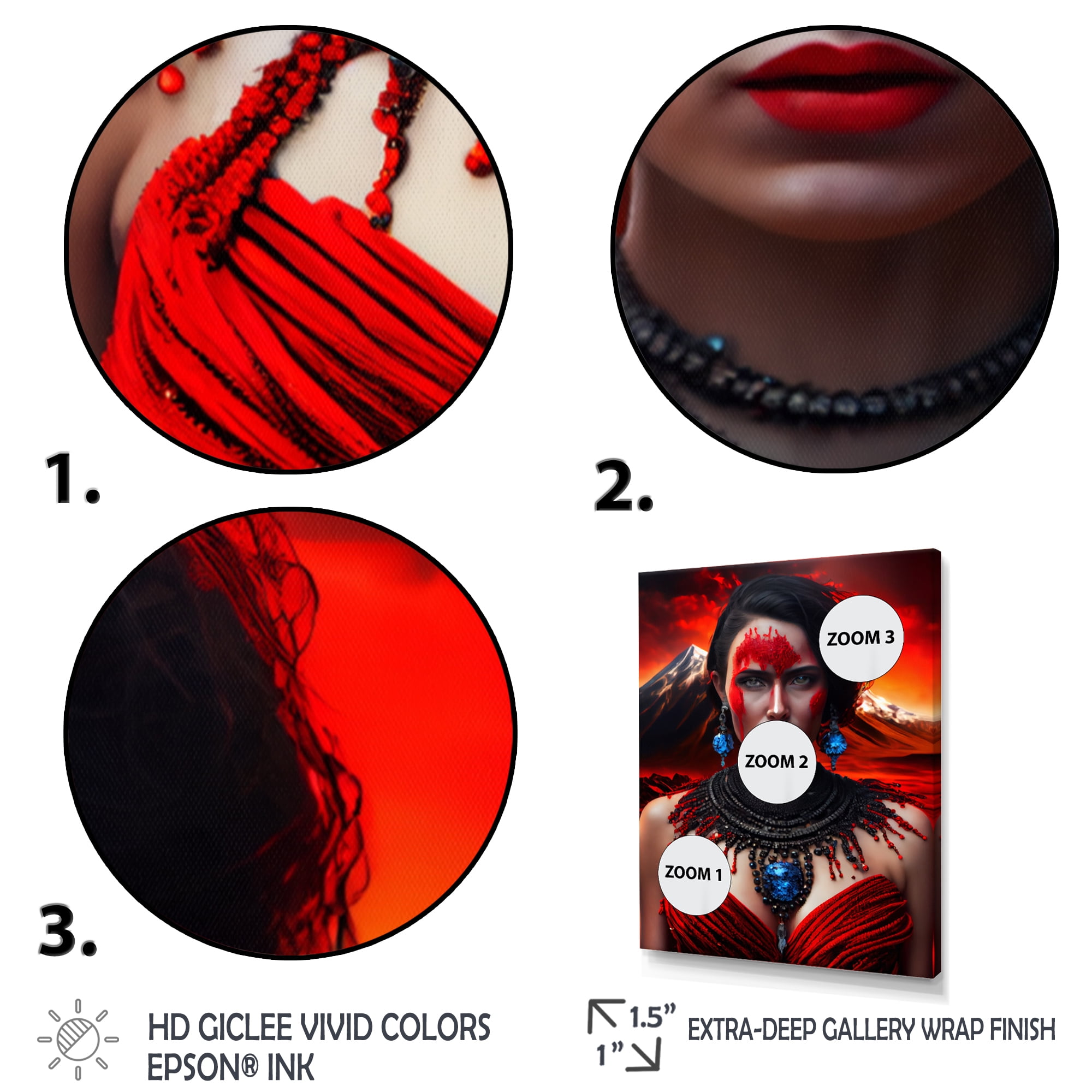 Designart Volcano Queen Woman Portrait II Canvas Wall Art