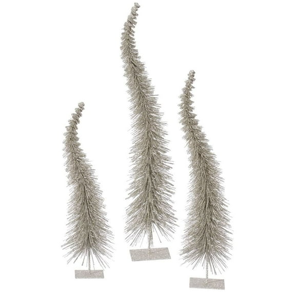 Vickerman 18"-22"-26" Champagne Glit Curved Tree Tabletop Tree